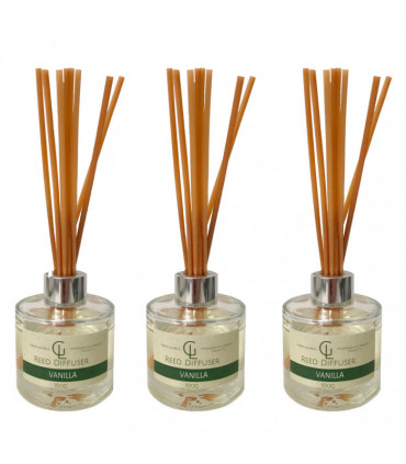 Reed Diffuser Oil Based 100ml Vanilla Pack of 3