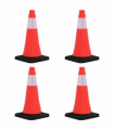 Reflective Traffic Cones with Heavy Bases 4 pcs 50 cm