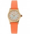 Reflex Girls Ladies White Dial Rose Gold Tone Metal Orange Strap Watch 101331LT