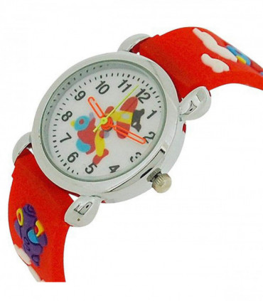 Relda Children's Analogue 3D Flying Aeroplane Red Silicone Strap Boy's Watch REL44