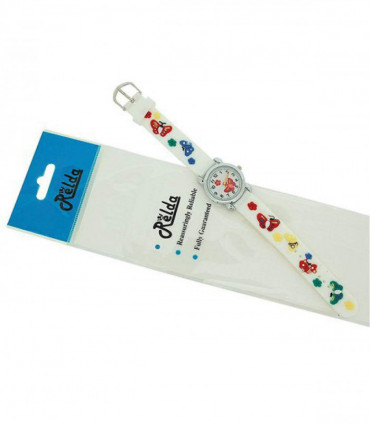 Relda Children's Analogue 3D Multicolor Butterfly White Silicone Strap Girl's Watch REL40