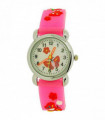 Relda Children's Analogue 3D Red Butterfly Neon Pink Silicone Strap Girl's Watch REL43