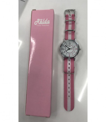 Relda Time Teacher Girls Childrens Analogue Nylon Strap Watch REL111 NEEDS BATTERY