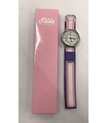 Relda Time Teacher Children's Analogue Velcro Strap Girl's Watch REL81 NEEDS BATTERY