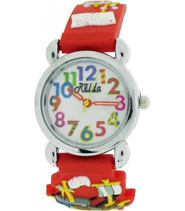 Relda Children's Big Number Analog Pirates A'hoy Red Silicone Strap Girl's Watch REL104