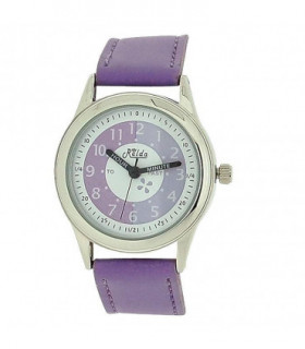 Relda Girls Time Teacher Purple Leather Strap Watch REL13