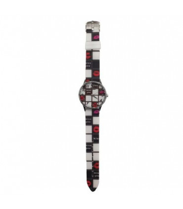 Relda Ladies Analogue Black & White Silicone Strap Watch REL99