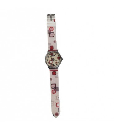 Relda Ladies Analogue Red Square Pink Silicone Strap Watch REL101