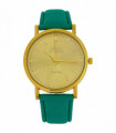 Relda Women Analogue Jumbo Gold tone Dial & Leather Green Strap With Buckle REL60