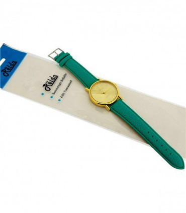 Relda Women Analogue Jumbo Gold tone Dial & Leather Green Strap With Buckle REL60