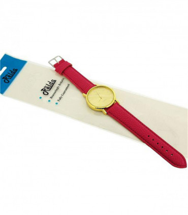 Relda Women Analogue Jumbo Gold tone Dial & Leather Pink Strap With Buckle REL61