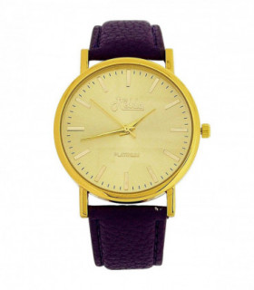 Relda Women Analogue Jumbo Gold tone Dial & Leather Purple Strap With Buckle REL62
