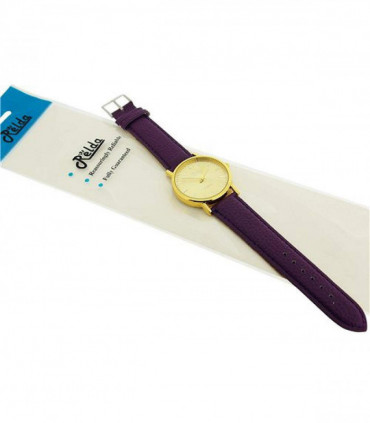 Relda Women Analogue Jumbo Gold tone Dial & Leather Purple Strap With Buckle REL62