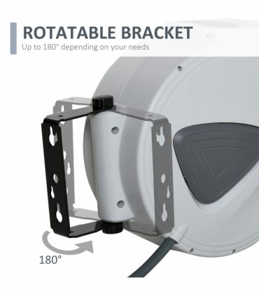 Retractable Air Hose Reel 10m+90cm Hose Diameter 3/8" 9.5mm Hose Connector 1/4"