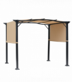 Retractable Pergola Garden Gazebo  3x2.45x2.3m, Khaki
