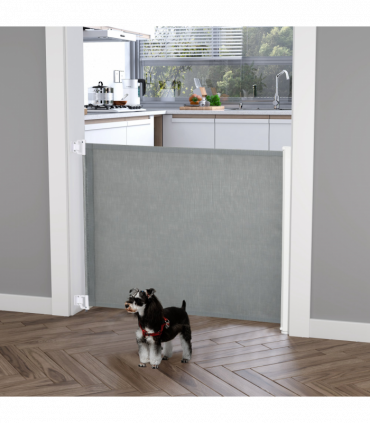 Retractable Safety Gate Folding Pet Barrier, for Doorways, Staircases, Hallways