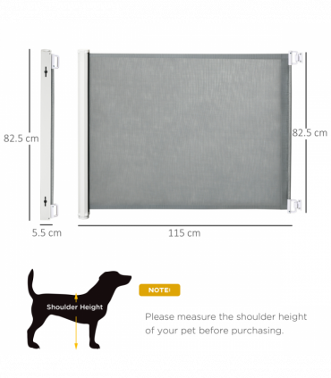 Retractable Safety Gate Folding Pet Barrier, for Doorways, Staircases, Hallways