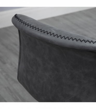 Retro Barstools Set of 2 PU Leather Adjustable Height Swivel Bar Chairs