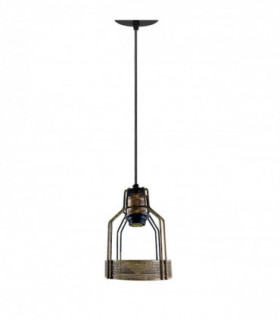 Retro Industrial Brushed Copper Ceiling Pendant Indoor Lighting Metal Bird Cage Shade Hanging Lamp