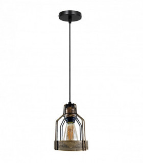 Retro Industrial Brushed Copper Ceiling Pendant Indoor Lighting Metal Bird Cage Shade Hanging Lamp