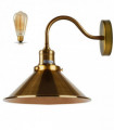 Retro Industrial Swan Neck Wall Light Indoor Sconce Metal Cone Shape Shade For  Basement, Bedroom, Dining Room, Garage