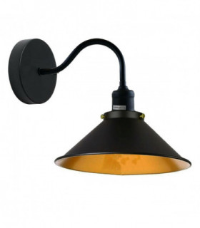 Retro Industrial Swan Neck Wall Light Indoor Sconce Metal Cone Shape Shade For  Basement, Bedroom, Dining Room, Garage