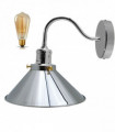 Retro Industrial Swan Neck Wall Light Indoor Sconce Metal Cone Shape Shade For  Basement, Bedroom, Dining Room, Garage