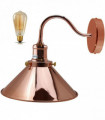 Retro Industrial Swan Neck Wall Light Indoor Sconce Metal Cone Shape Shade For  Basement, Bedroom, Dining Room, Garage
