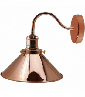 Retro Industrial Swan Neck Wall Light Indoor Sconce Metal Cone Shape Shade For  Basement, Bedroom, Dining Room, Garage