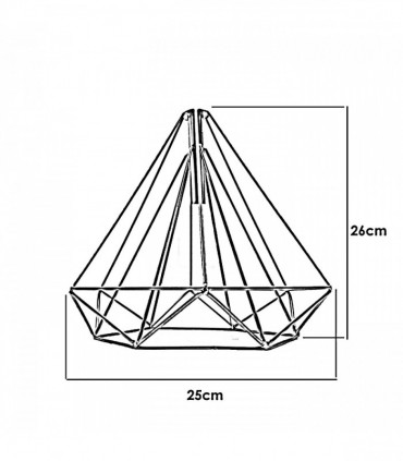 Retro Red Colour Geometric Wire Cage Design Easy Fit Lighting