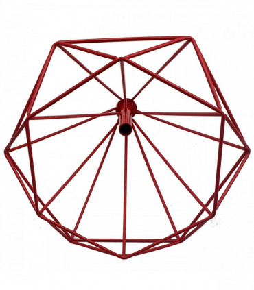 Retro Red Colour Geometric Wire Cage Design Easy Fit Lighting