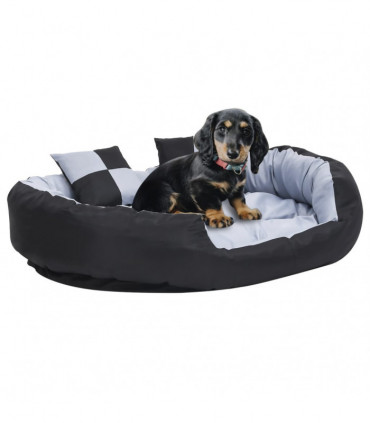 Reversible & Washable Dog Cushion Grey and Black 110x80x23 cm