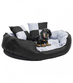 Reversible & Washable Dog Cushion Grey and Black 85x70x20 cm