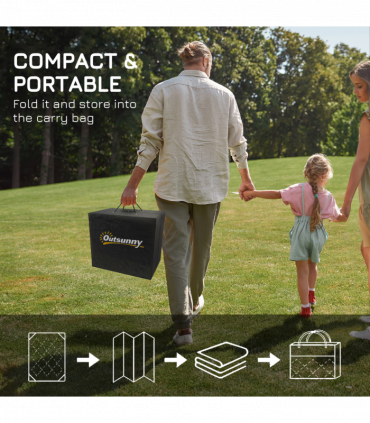 Reversible Outdoor Rug W/ Carry Bag for RV Camping Beach, 182 x 274 cm, Brown