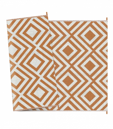 Reversible Outdoor Rug W/ Carry Bag for RV Camping Beach, 182 x 274 cm, Brown