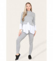 Ribbed Lounge Wear Flared Shirt and Leggings Co-Ord Set