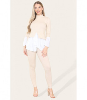 Ribbed Lounge Wear Flared Shirt and Leggings Co-Ord Set