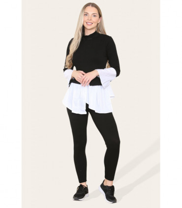 Ribbed Lounge Wear Flared Shirt and Leggings Co-Ord Set