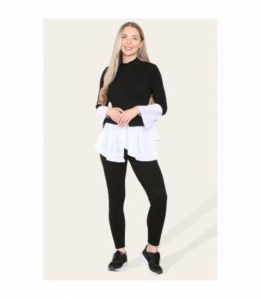 Ribbed Lounge Wear Flared Shirt and Leggings Co-Ord Set