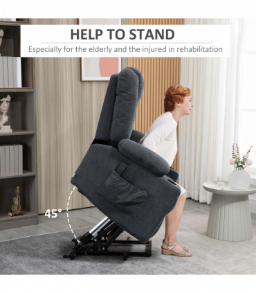 Riser and Recliner Chair w/ Remote, Lift Chair for the Elderly, Grey