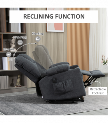 Riser and Recliner Chair w/ Remote, Lift Chair for the Elderly, Grey