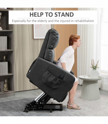 Riser and Recliner Chair, Lift Chair for Living Room w/ Remote, Grey HOMCOM