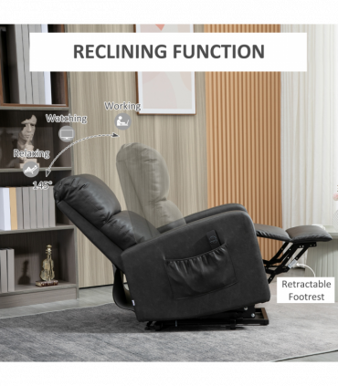 Riser and Recliner Chair, Lift Chair for Living Room w/ Remote, Grey HOMCOM