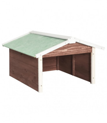 Robotic Lawn Mower Garage 72x87x50 cm Mocca and White Firwood