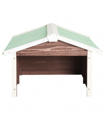 Robotic Lawn Mower Garage 72x87x50 cm Mocca and White Firwood