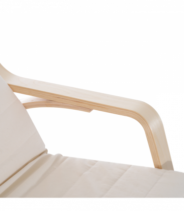 Rocking Chair Recliner Armchair with Adjustable Footrest, Cream White