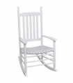 Rocking Chair with Curved Seat White Wood