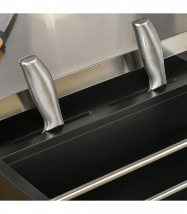 Rolling Kitchen Cart Storage Trolley with Drawer Towel Rail Steel Black HOMCOM