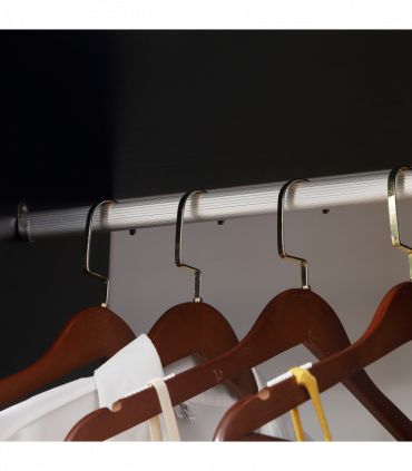 Rolling Open Wardrobe Hanging Rail Storage Shelves for Clothes, Black