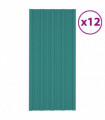 vidaXL Roof Panels 12 pcs Galvanised Steel Green 100x45 cm